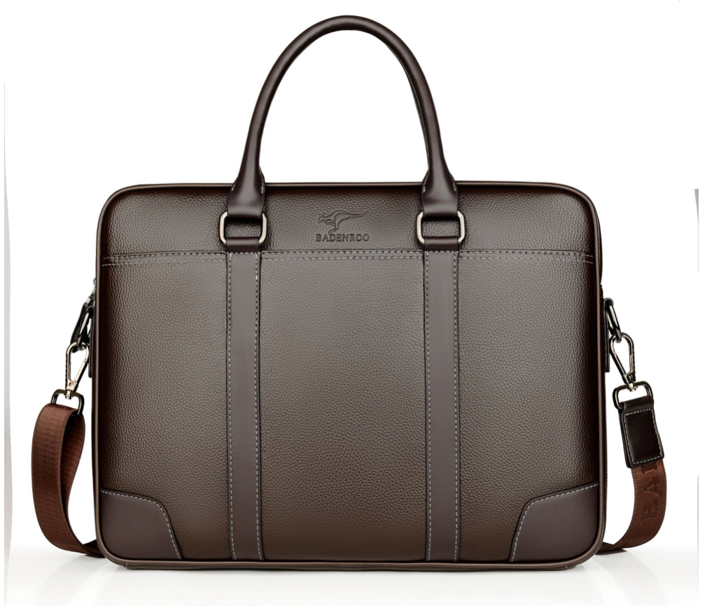 Geanta laptop unisex piele ecologica maro Brad