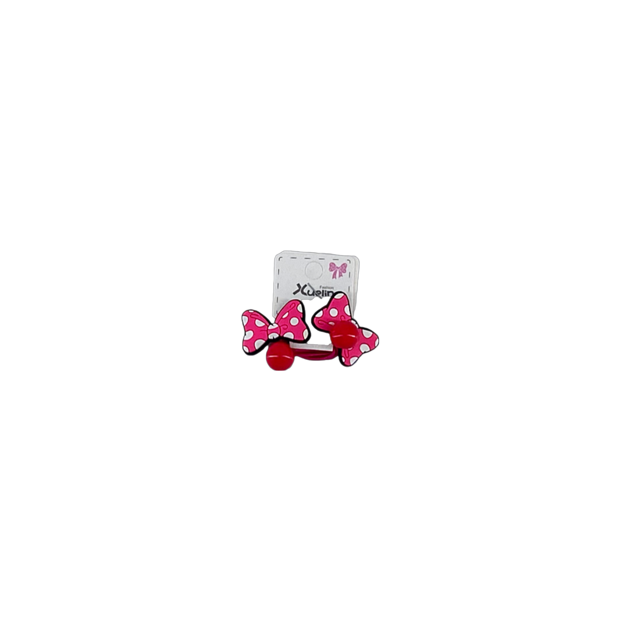 Set 2 elasticos de fiesta fucsia Ladybug