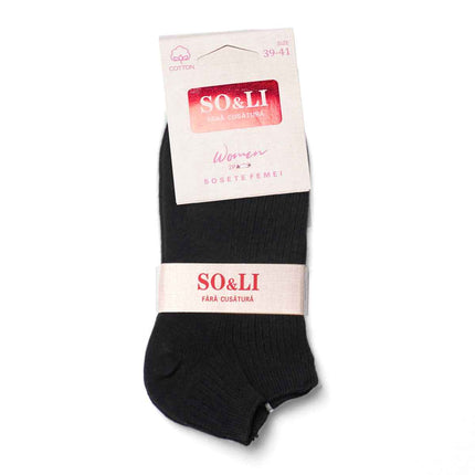 Set 2 perechi șosete scurte damă negru - roz Liza