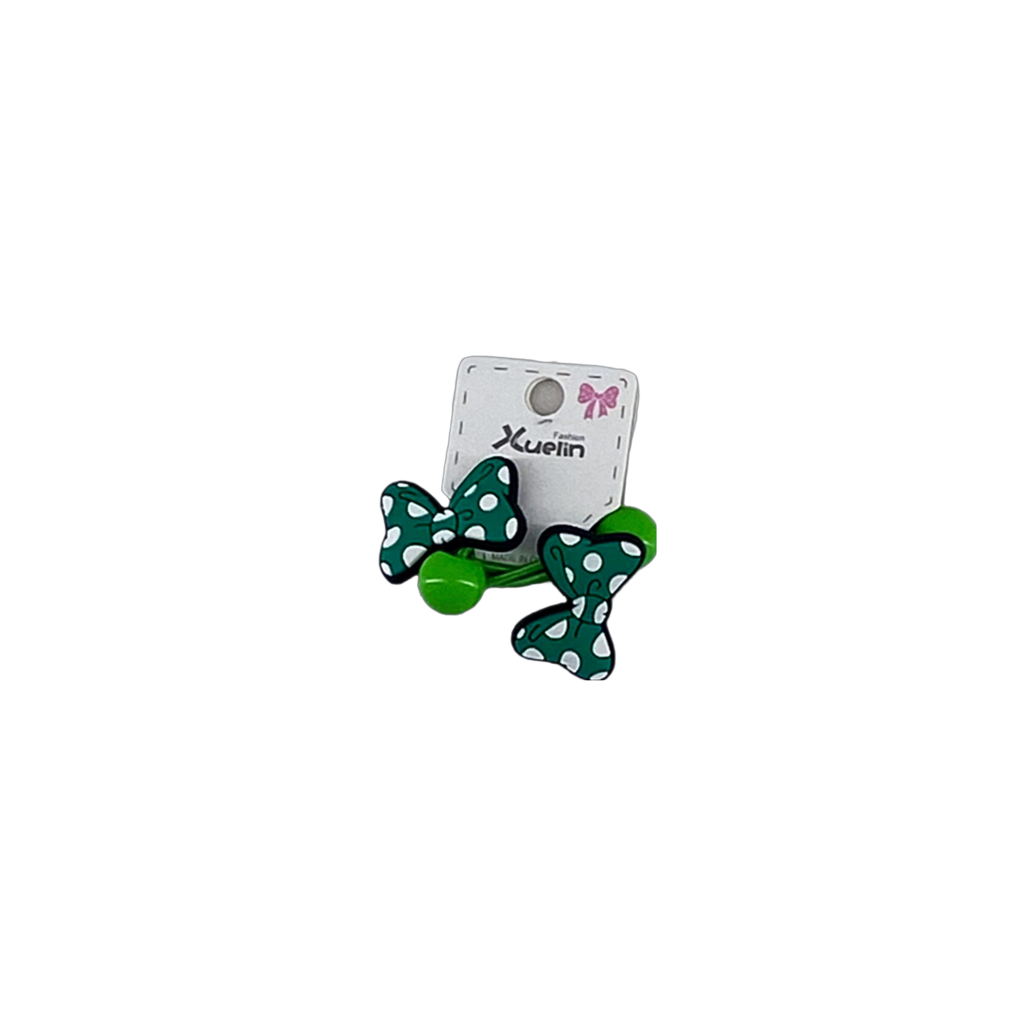 Set 2 elasticos de fiesta verde Ladybug