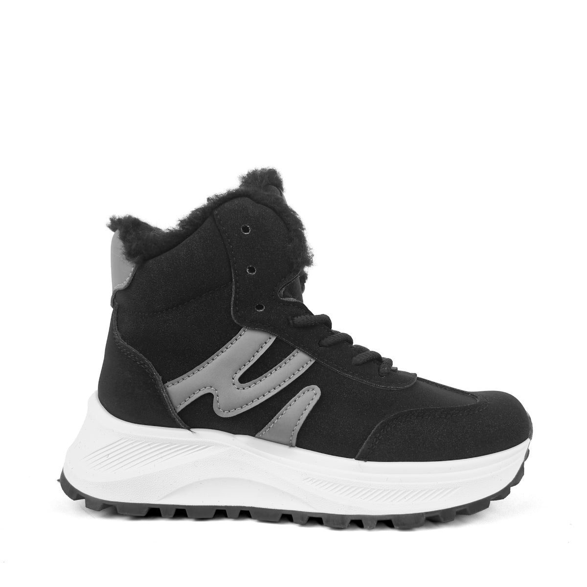 Pantofi sport damă îmblăniți negru Riva