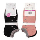 Set 2 perechi șosete scurte damă negru - coral Nora
