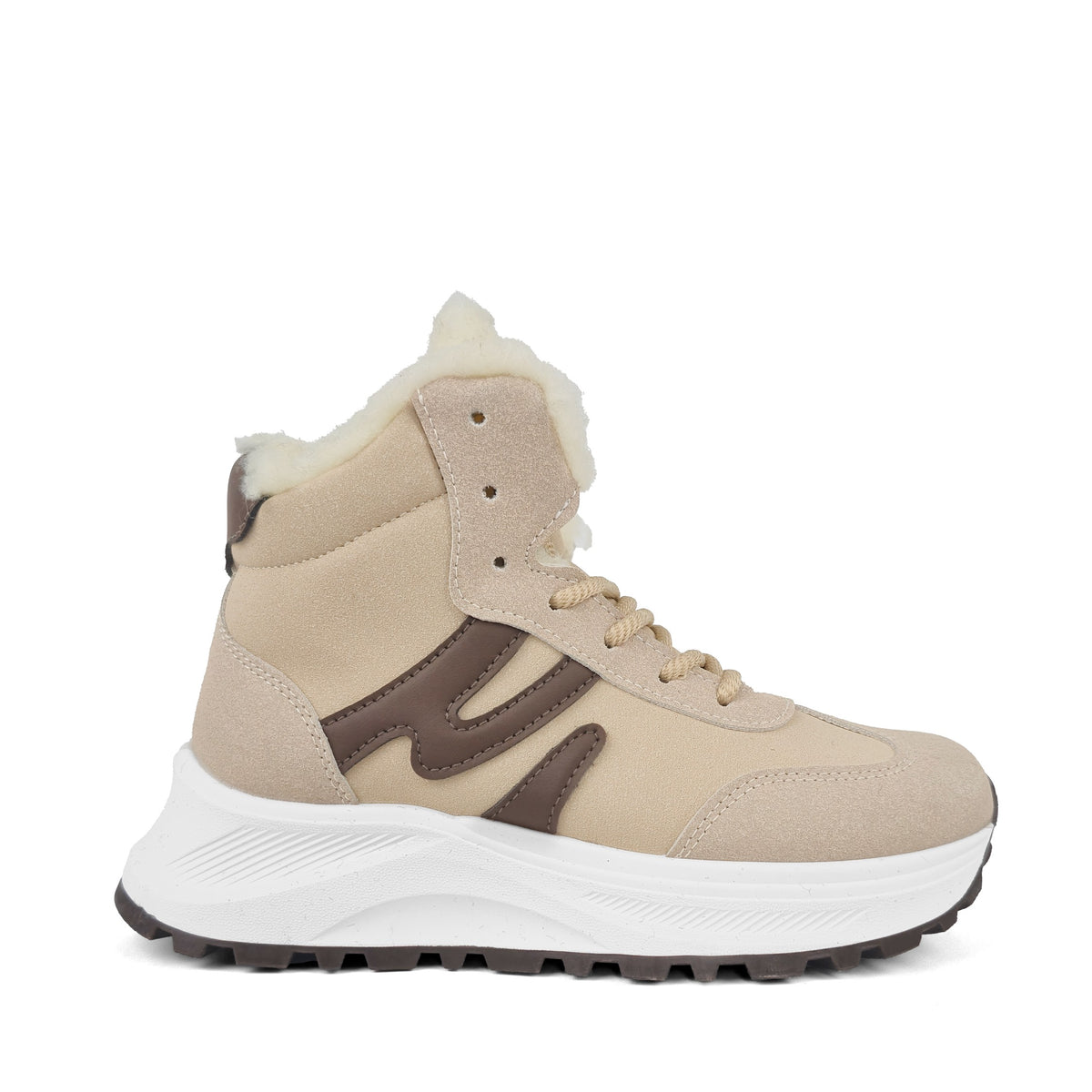 Pantofi sport damă îmblăniți crem Riva