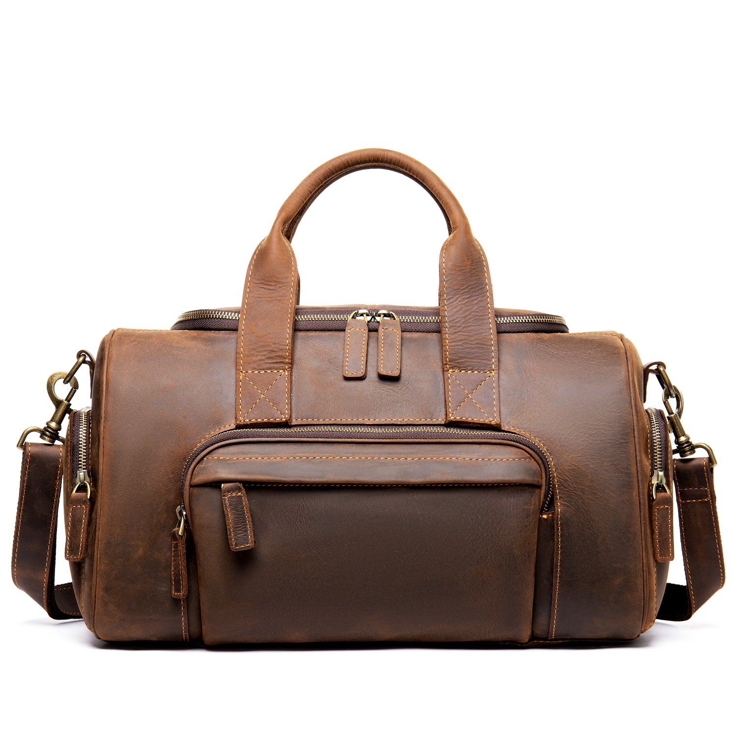 Geanta voiaj unisex piele naturala maro Boston