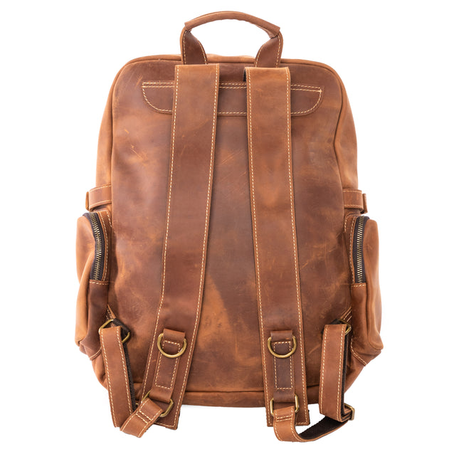 Rucsac laptop barbati piele naturala maro inchis Colson