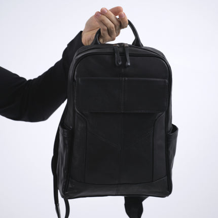 Rucsac laptop barbati piele naturala negru Egon