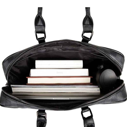 Geanta laptop unisex piele ecologica negru Sam