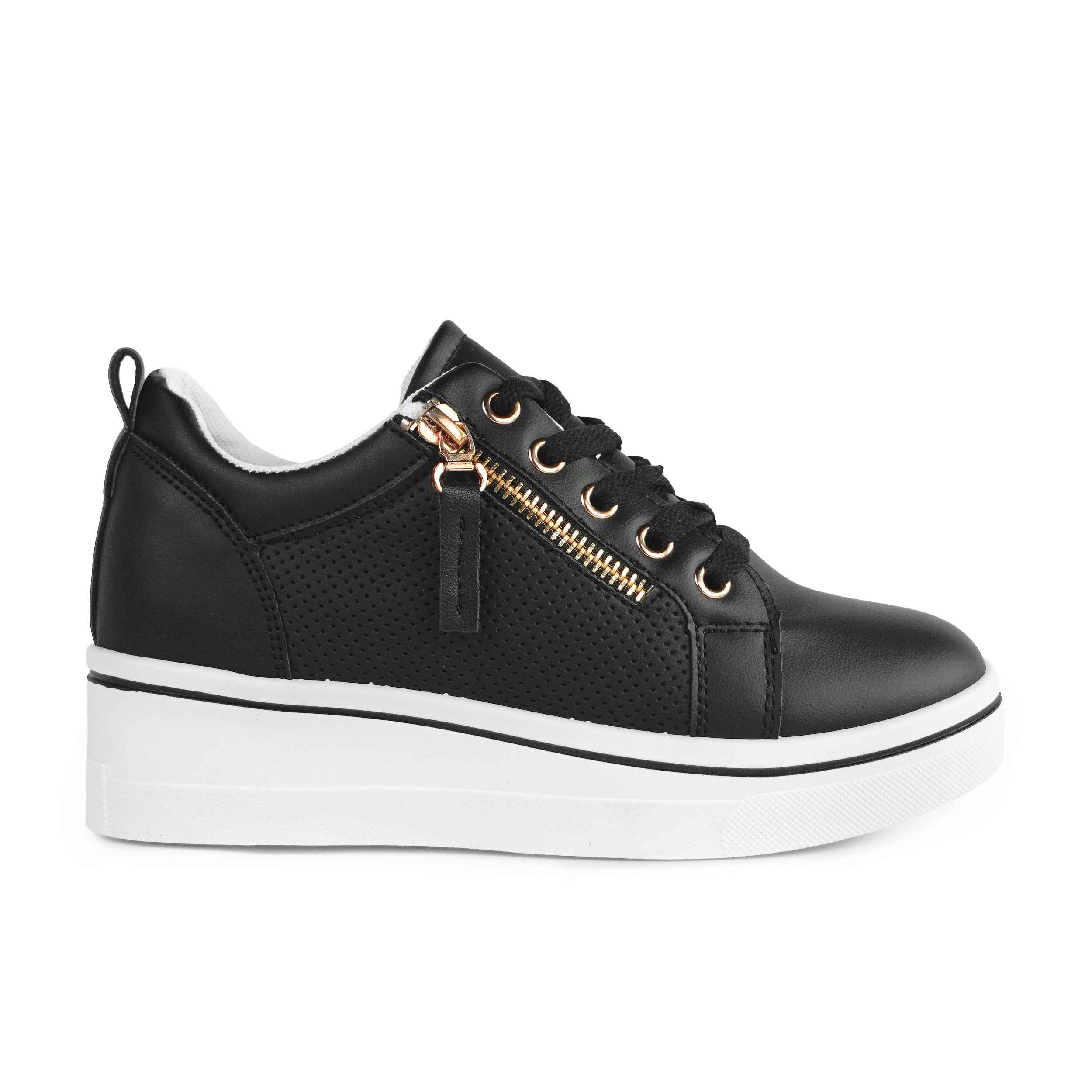 Pantofi sport damă cu platforma negru Casey