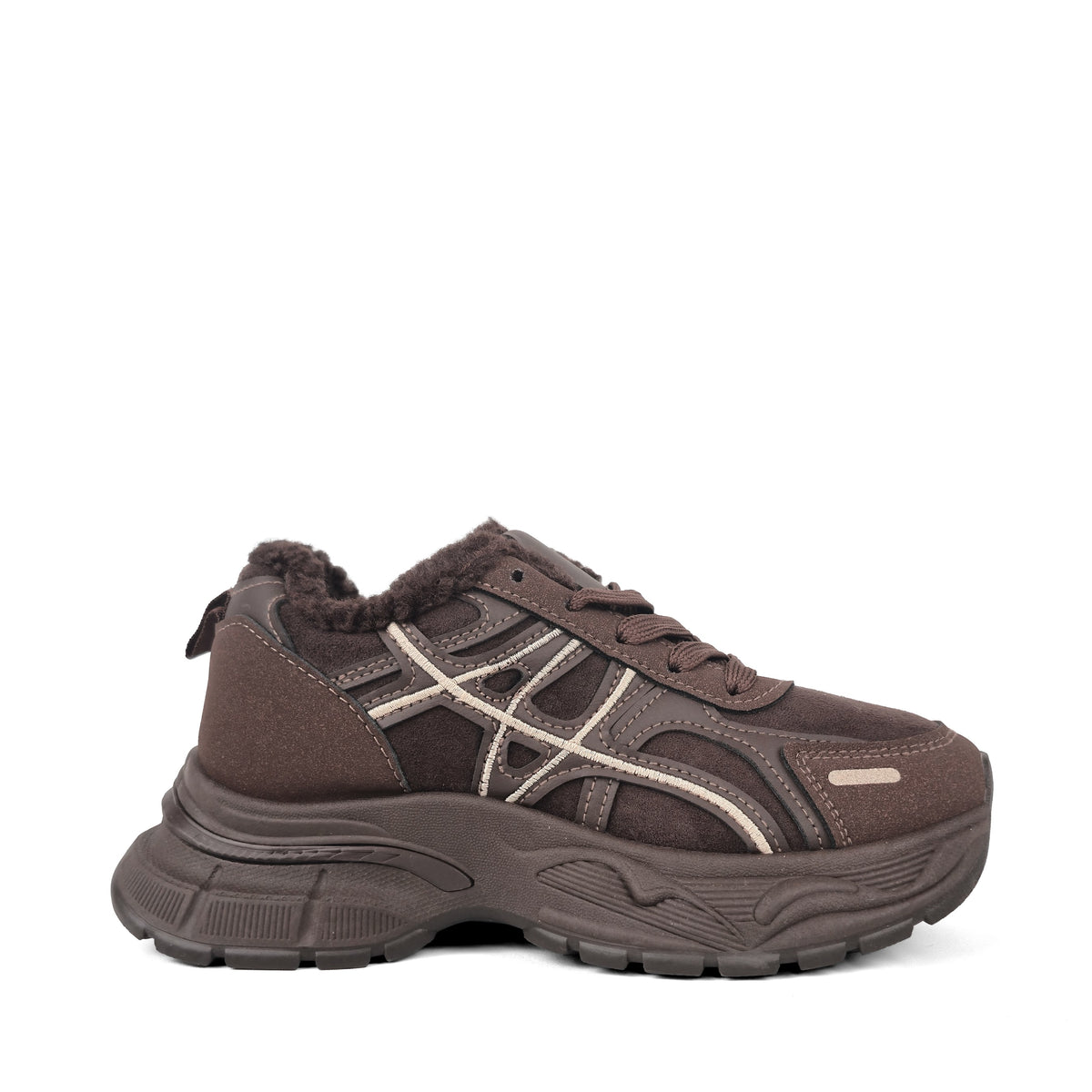 Pantofi sport damă maro îmblăniți Nessa