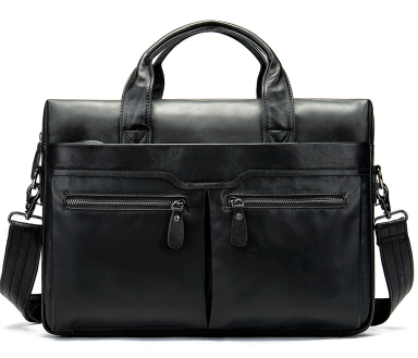 Diplomático barbati piele naturala negru Elias