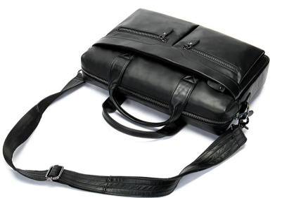 Diplomático barbati piele naturala negru Elias