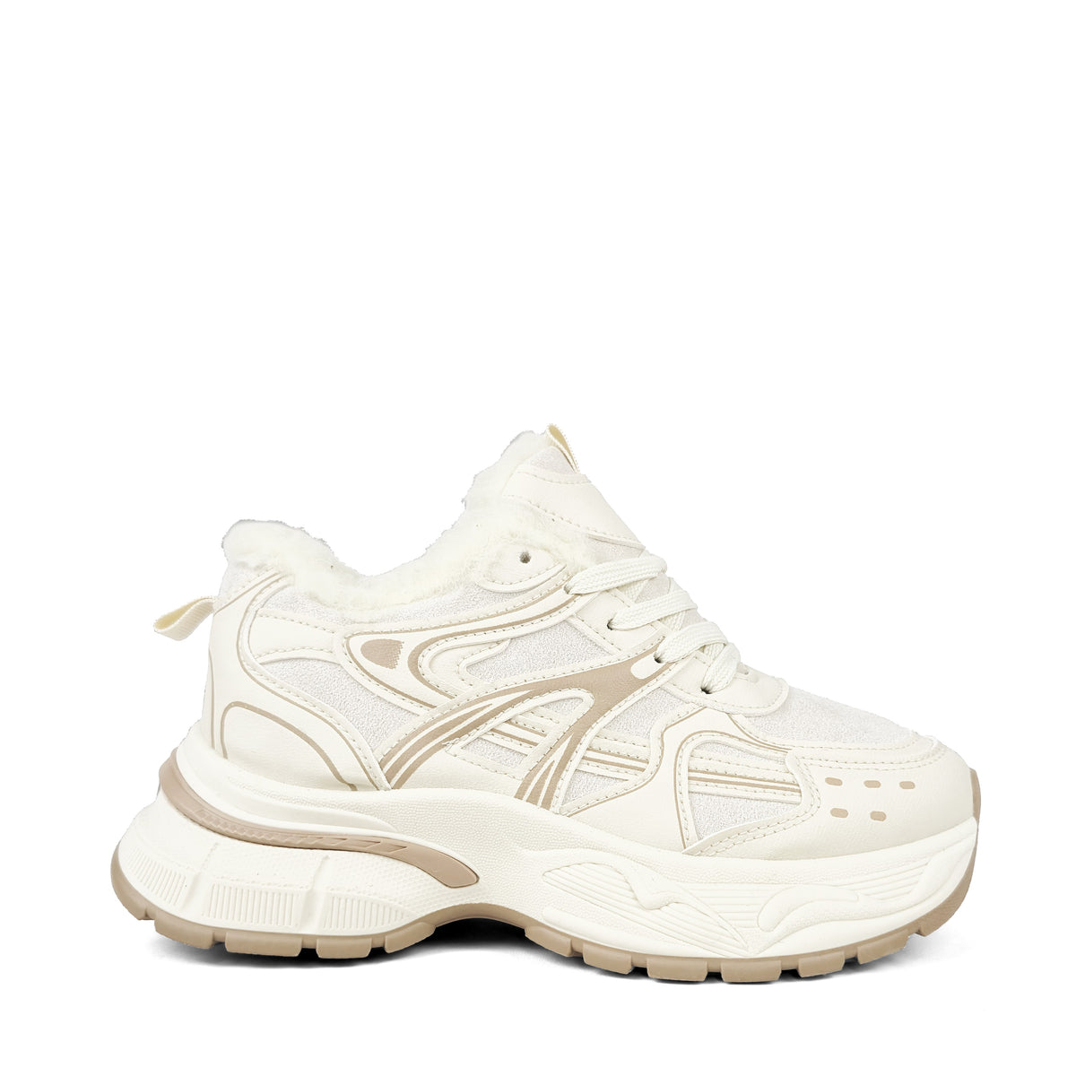 Pantofi sport damă alb îmblăniți Nessa