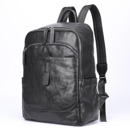 Rucsac laptop barbati piele naturala negru Jake